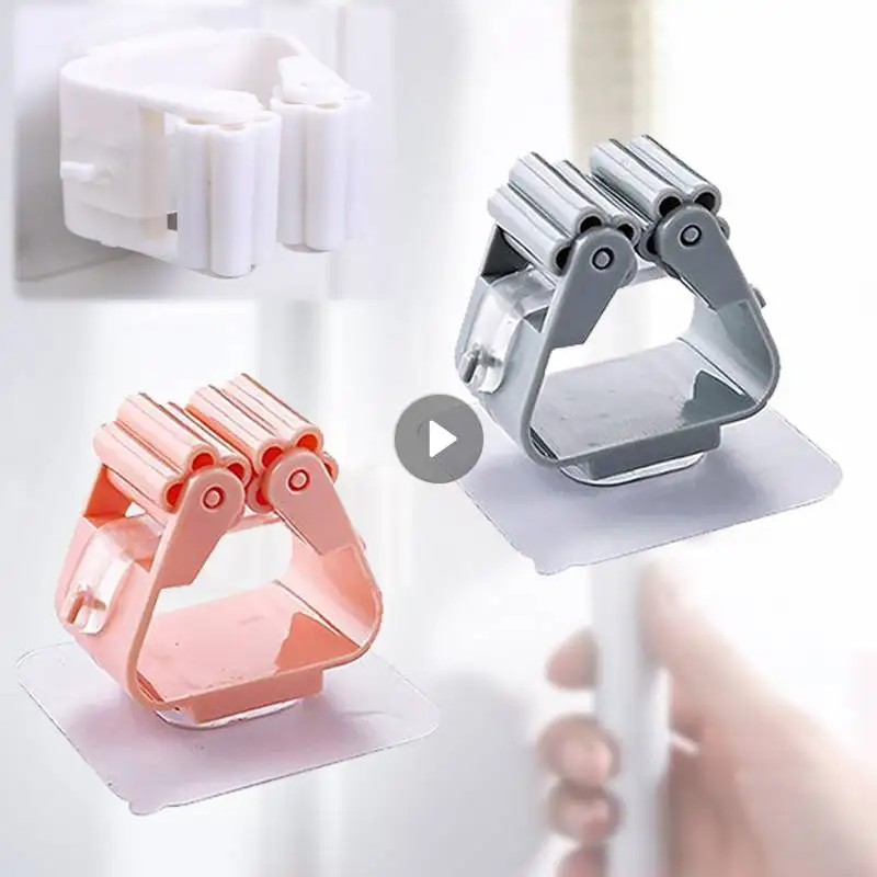 

Bathroom Adhesive Multi-Purpose Hook Wall Mounted Mop Organizer Holder RackBrush Broom Hanger Hook Kitchen Bathroom Strong Hooks