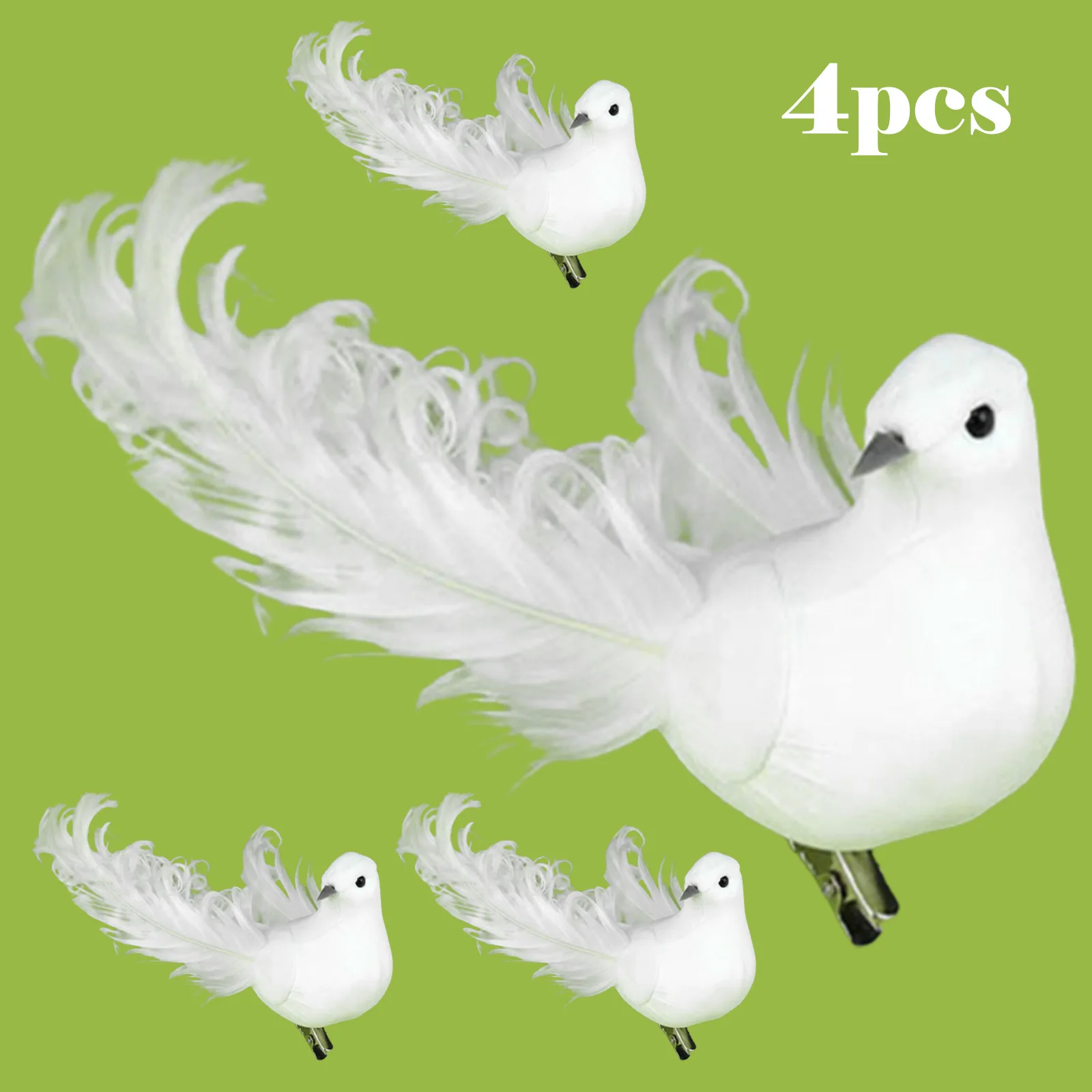 

Artificial White Pigeon Plastic Feather Love Peace Doves Bird Simulation Figurines Home Table Garden Hanging Decoration Gift