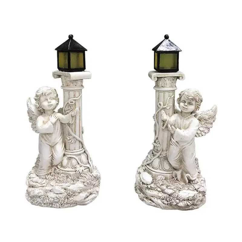 

With Solar Lights Garden Statues For Lawn Ornaments Solar Sculpture Decorative Light Garden Waterproof