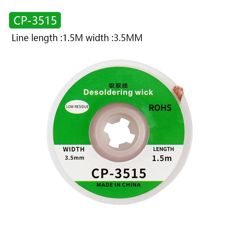 

Оплетка для удаления припоя, припой Φ, провод 1,5 мм, 2 мм, 2,5 мм, 3 мм, 3,5 мм, 1,5 м, сварочный оловянный присоска, свинцовый шнур, флюс, инструмент для ремонта
