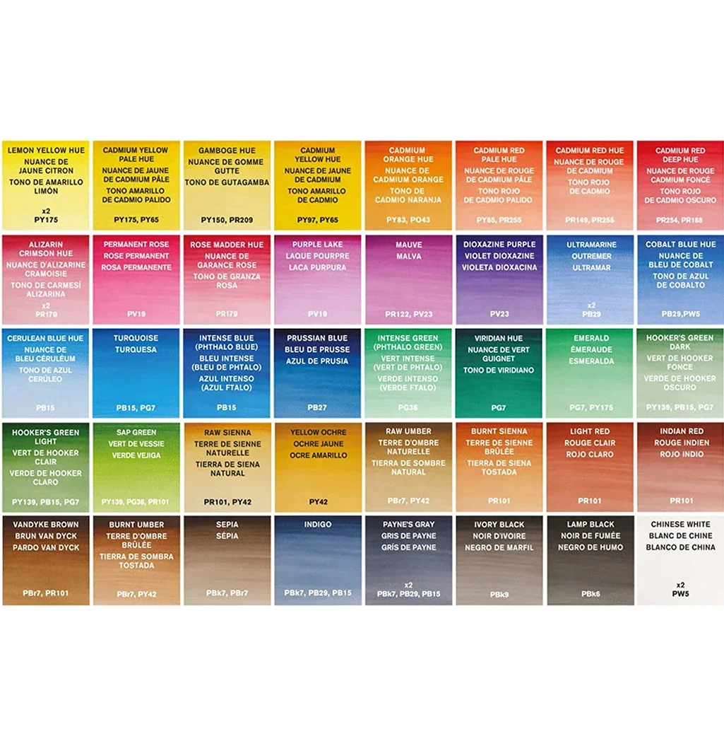 Фото Набор акварельных красок Winsor & Newton Cotman, студийный набор 45, полукастрюли с кистью для рисования, палитра художников, портативные принадлежности для рисования №5