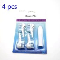 4pcspack 4734 model battery toothbrush head soft bristles replacement for oral b dual clean complete brush heads
