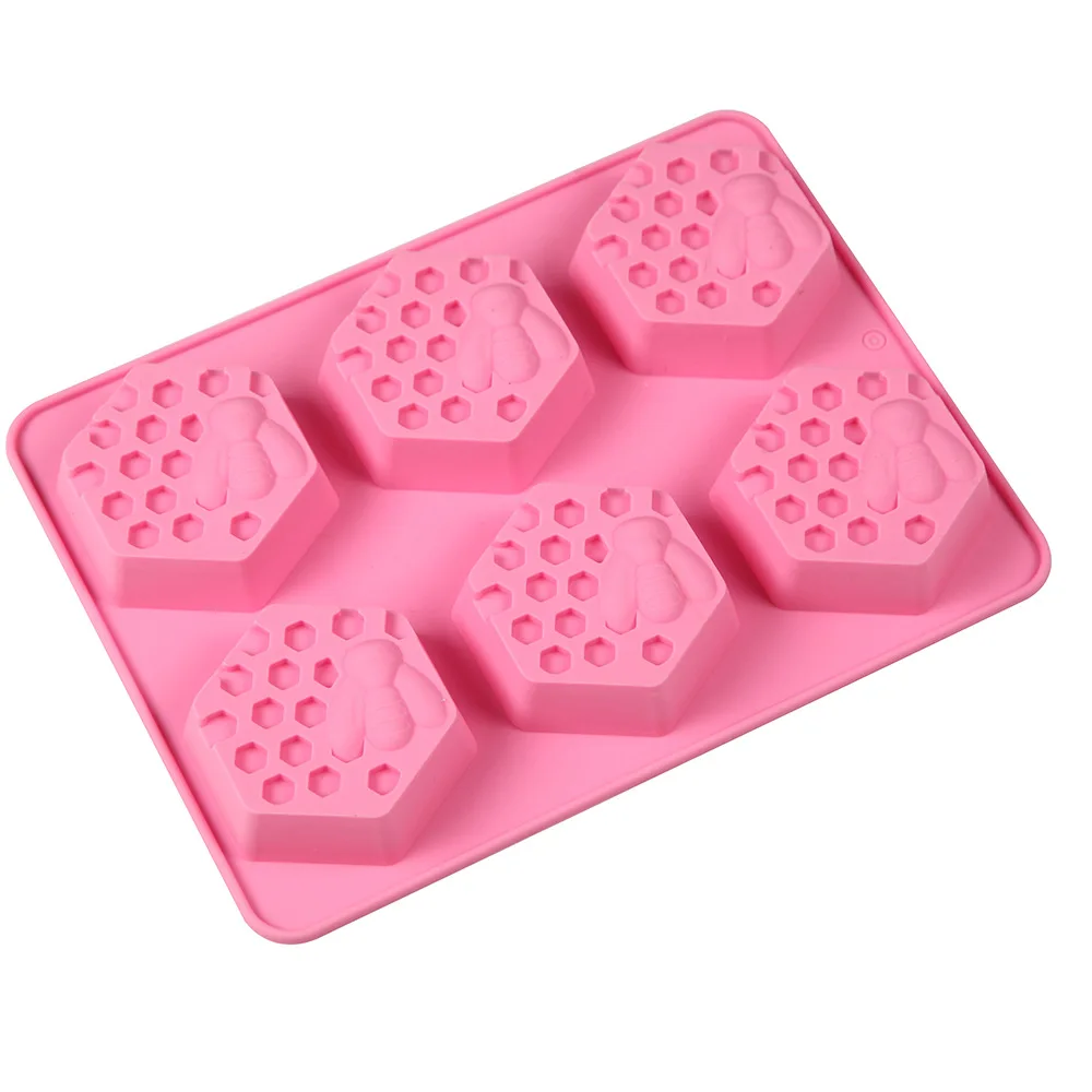 

Handmade Soap Silicone Mold 6-Piece Bee Shape Silicone Mold Handmade Soap Mold Homemade Honeycomb DIY Cake Mold Soap Molds