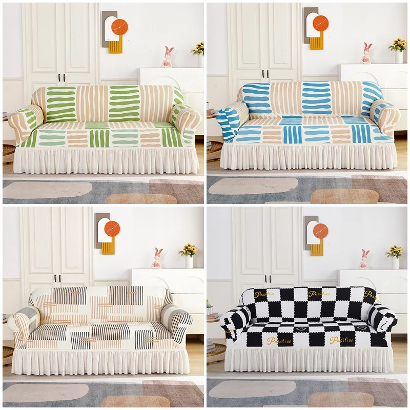 

Чехол для дивана эластичный дышащий, стирающийся чехол с юбкой, защита для мебели, для гостиной