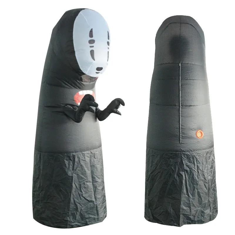 

No Face Man Anime Miyazaki Hayao Spirited Away Kaonashi Cosplay Full Set Halloween Funny Costume Inflatable Garment