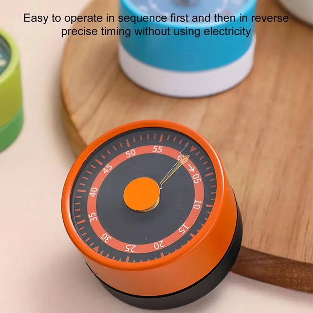 Kitchen Timer Wind Up 59 Minutes Mechanical Stainless Steel Time Reminder Timekeeping Supplies Clear Dial Scale Magnetically