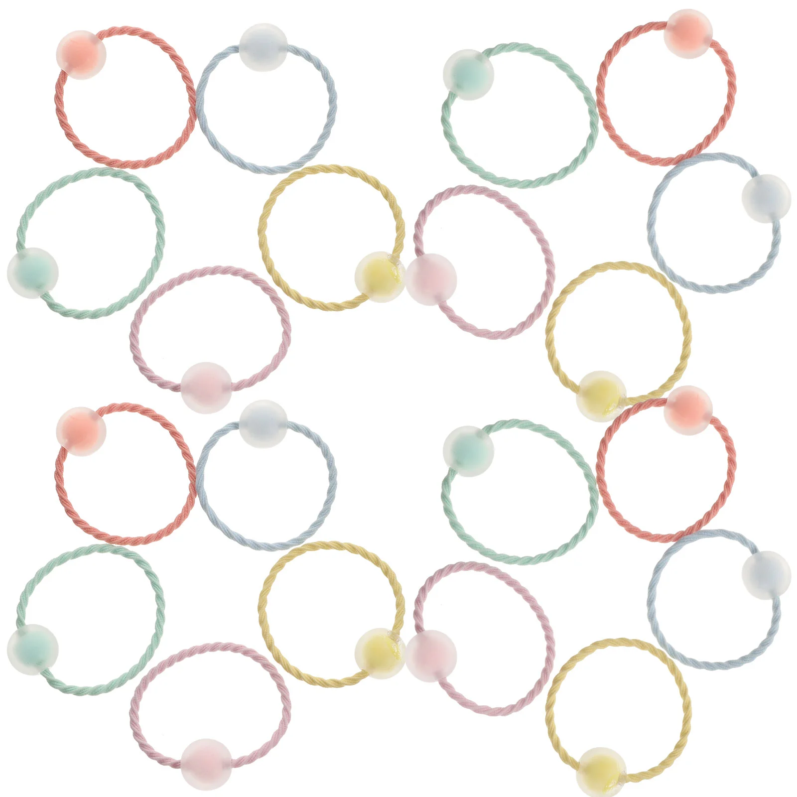 

20pcs Elastic Hair Ties Clear Charm Hair Rope Hair Band Girls Hair Accessory