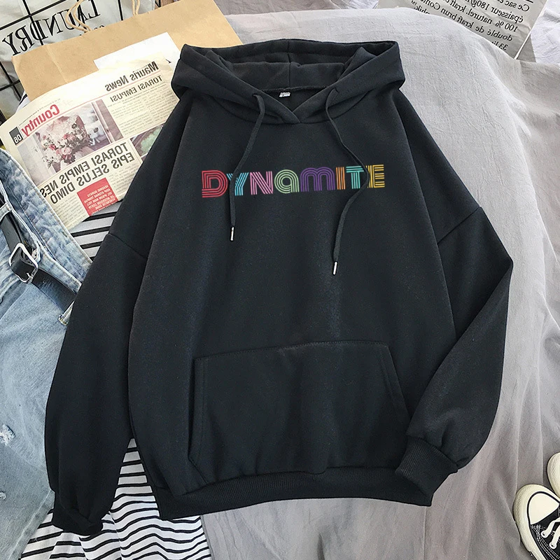 

Зимняя модная забавная винтажная Толстовка большого размера с длинным рукавом в стиле Харадзюку с надписью "динамит", Новая женская Вельвет...