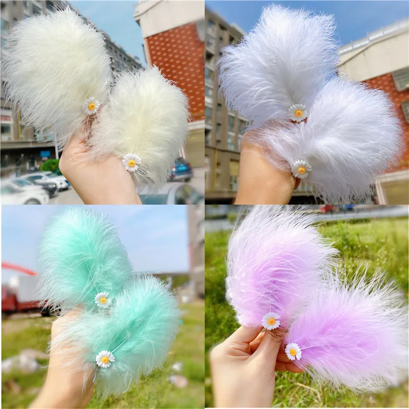 Заколки для волос с белыми перьями 1 шт. |