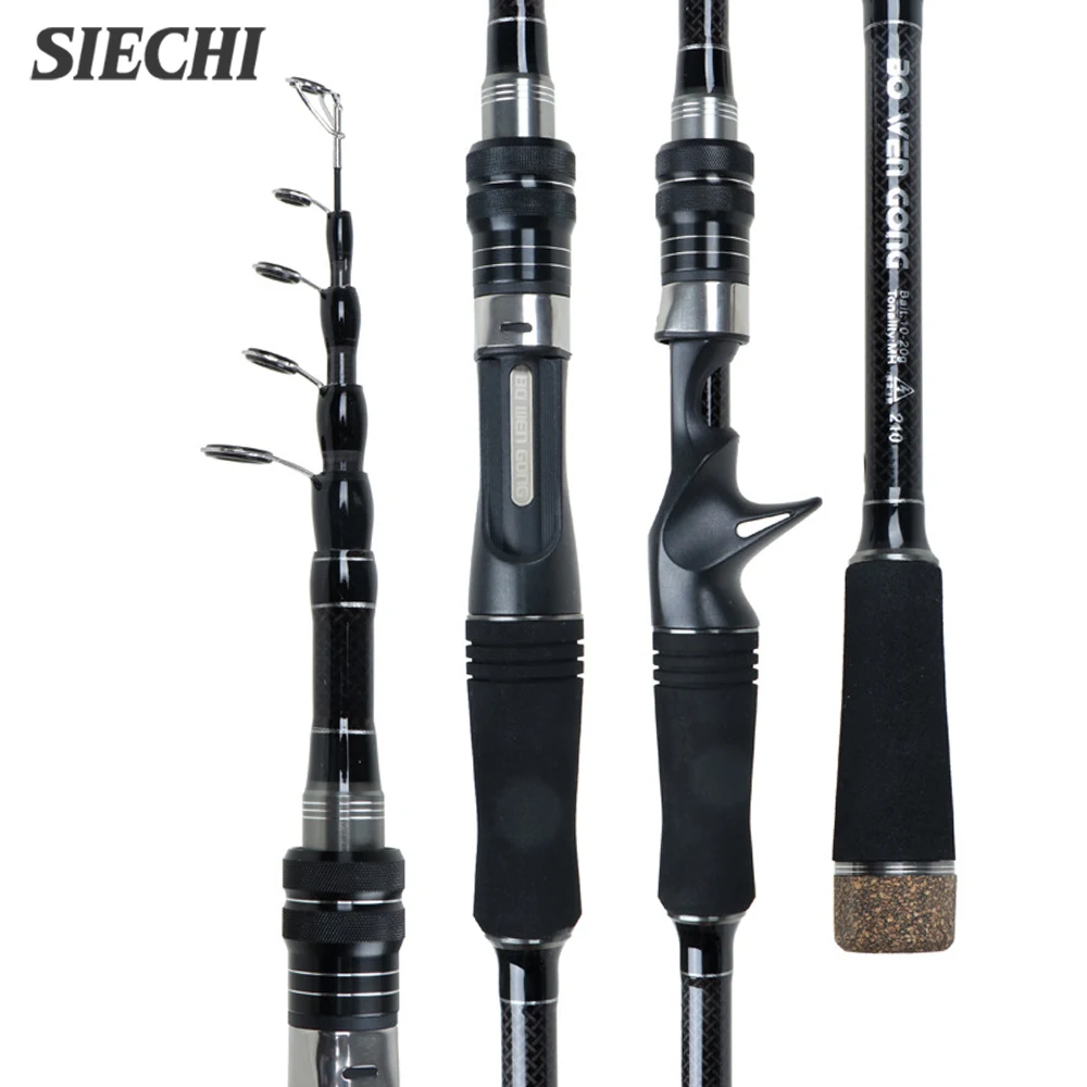 SIECHI Спиннинговая удочка из углеродного волокна телескопическая 1 8 м 2 4 7 3 0 для