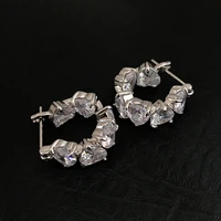 timeless wonder fancy zirconia heart geo hoop earrings for women designer jewelry top runway ins rare gift korean japan new 4224