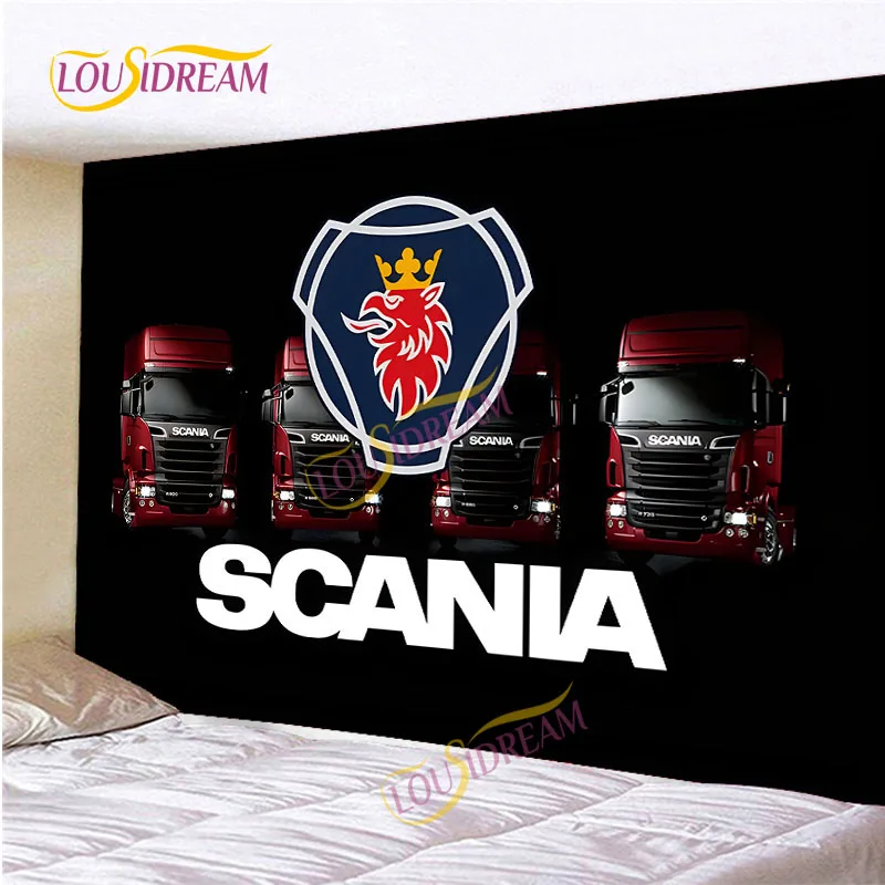 

SCANIA Tapestry Wall Hanging Witchcraft Psychedelic Art Truck SCANIA Bedspread Dorm Cover Beach Towel Home Tablecloth Tapestry.