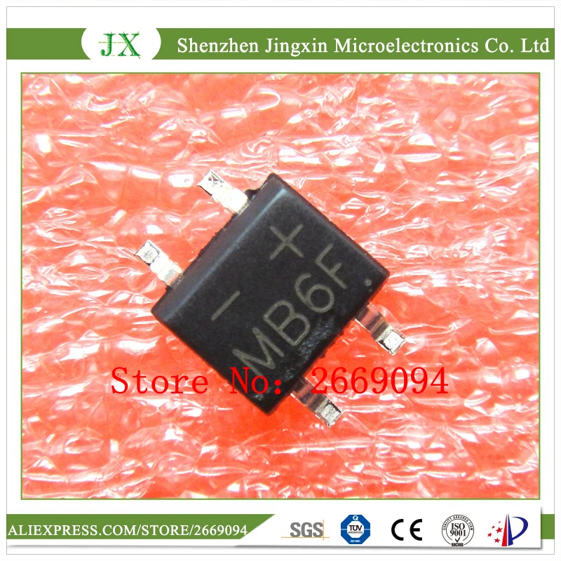 

100PCS MB6F RECT BRIDGE SMD-4 SOP4 600V 0.5A SOP-4