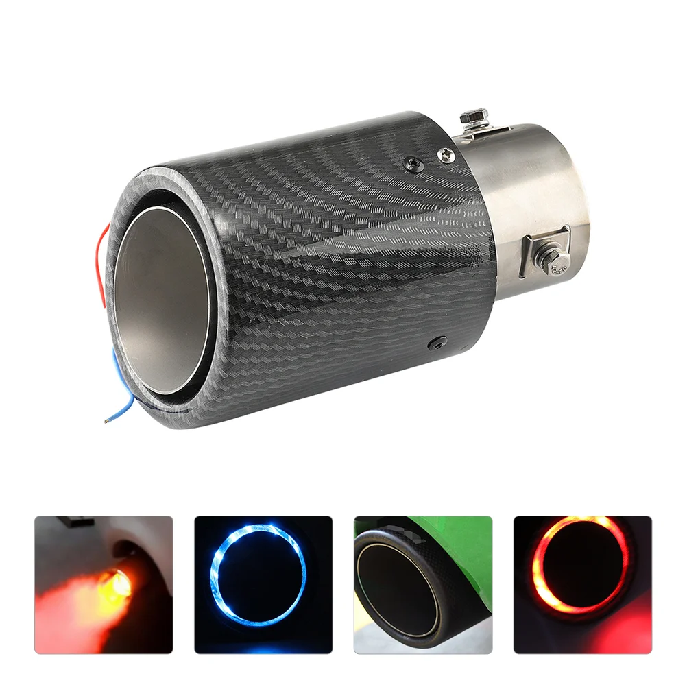 

1pc Chic Efficient Carbon Pipe Exhaust Tailpipe Tail Throat With