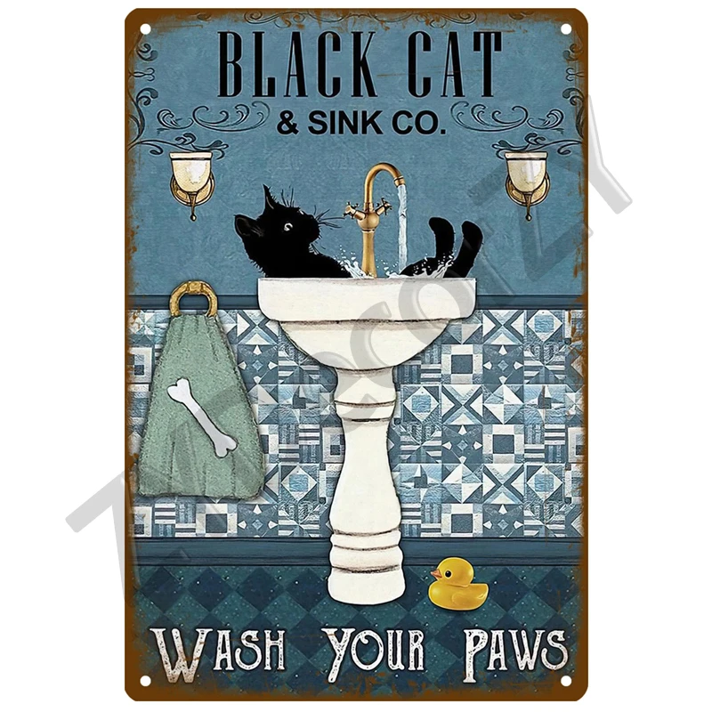 Металлическая вывеска для унитаза винтажный настенный плакат декоративная