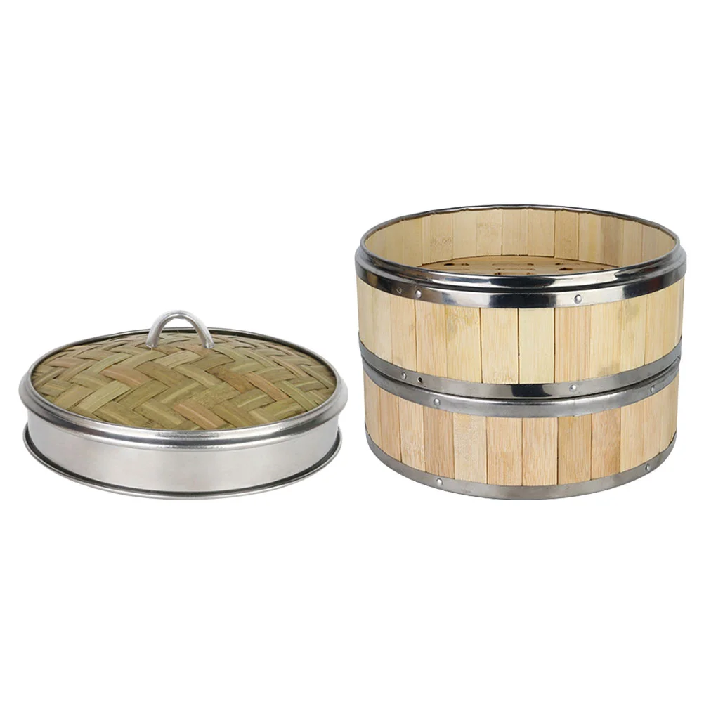 

Steamer Basket Pot Dim Sum Chinese Bamboo Steam Cookware Rice Baskets Wooden Asian Steaming Dumpling Saucepans Stainless Steel