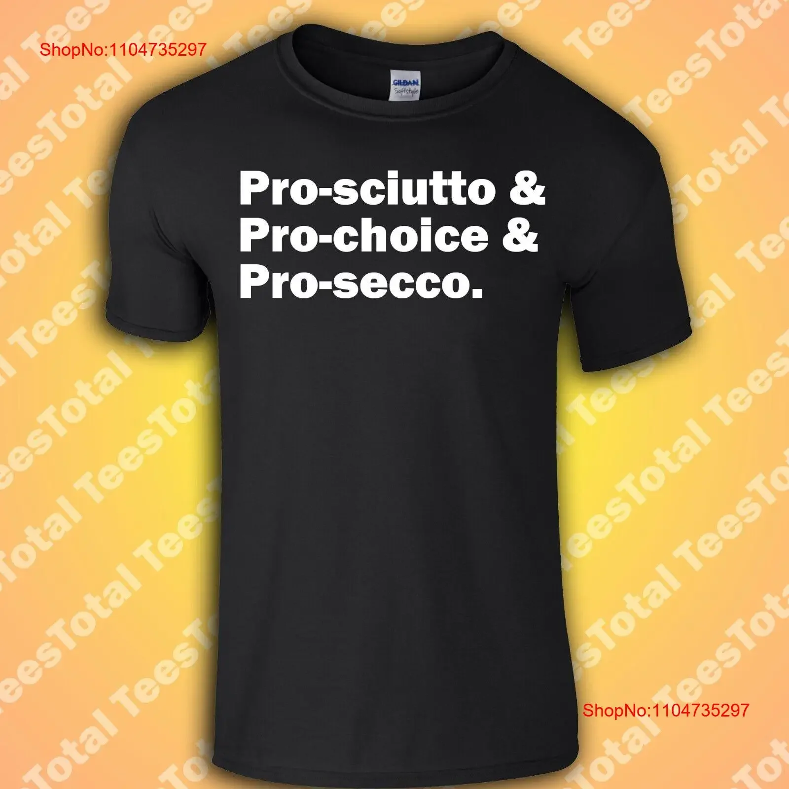 Фото Pro sciutto choice secco футболка Prosciutto Prosecco винтажная стираная мягкая стильная дышащая модная мужская удобная растянутая футболка №1