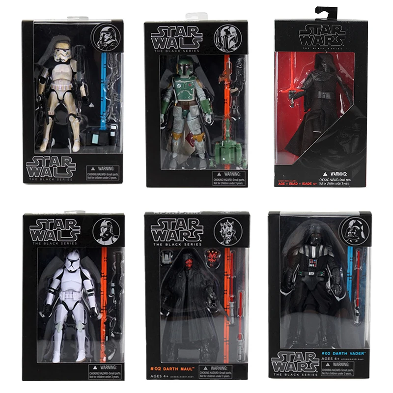 

Star Wars Black Series Stormtrooper Boba Fett Darth Vader Kylo Ren Action Figures Collectible Toys Doll Christmas Gifts 6 Inch