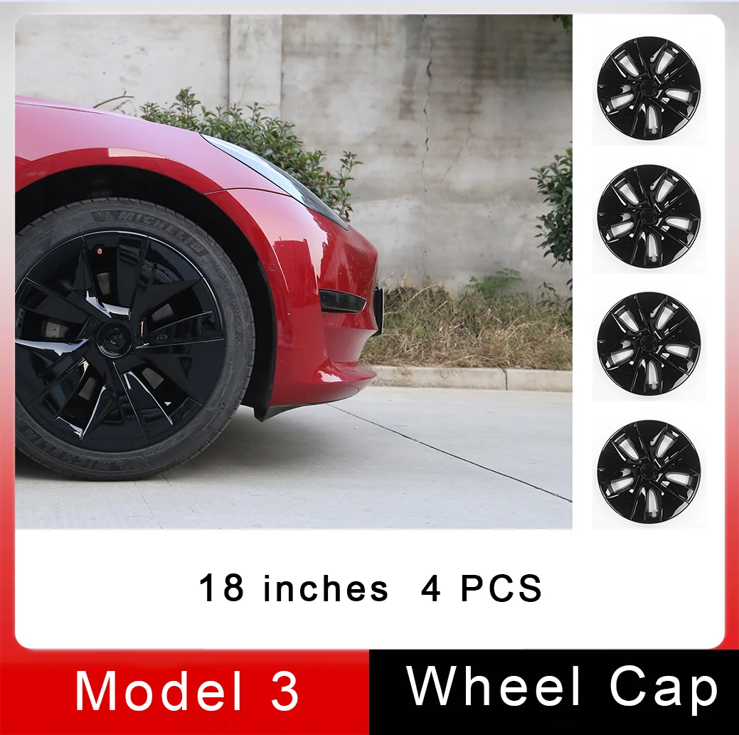 

4 шт., колпачки из АБС-пластика для Tesla Model 3, 18 дюймов