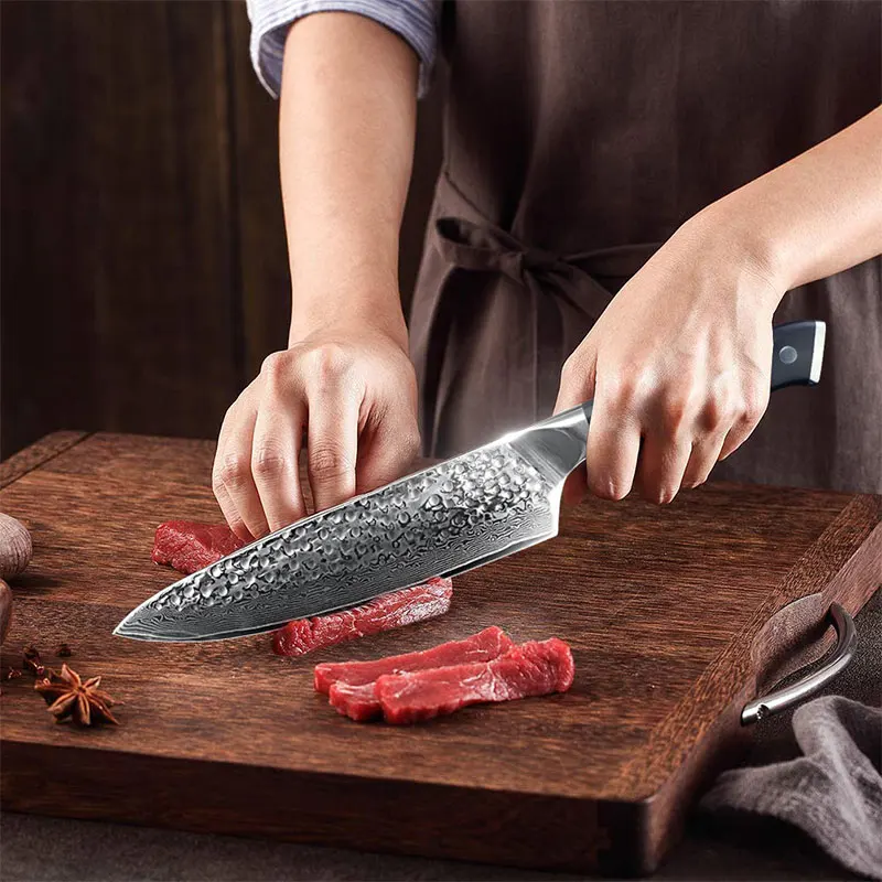 

Японский кухонный нож из дамасской стали VG10 67 слоев ножи из нержавеющей стали Ультра Острый G10 ручка кухонный нож