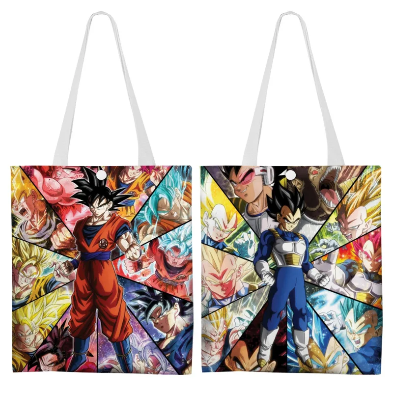 Холщовая Сумка серии Dragon Ball Goku двухсторонняя Экологически чистая многоразовая