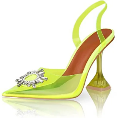 

Transparent PVC Sandals Women Pointed Clear Crystal Cup High Heel Stilettos Sexy Pumps Summer Shoes Peep Toe Women Pumps Size 43