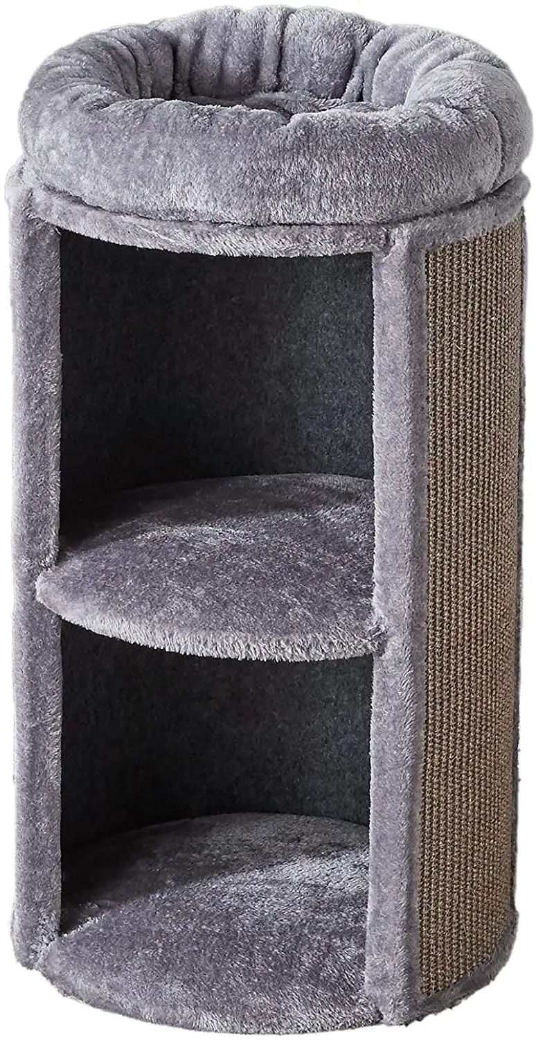 

Juniper Two-Level 25.5-inch Column Style Cat Condo, Bed and Scratch Pad