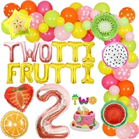 funmemoir twotti frutti 2nd birthday party decorations for girls sweet summer fruit balloon garland arch kit two cake topper