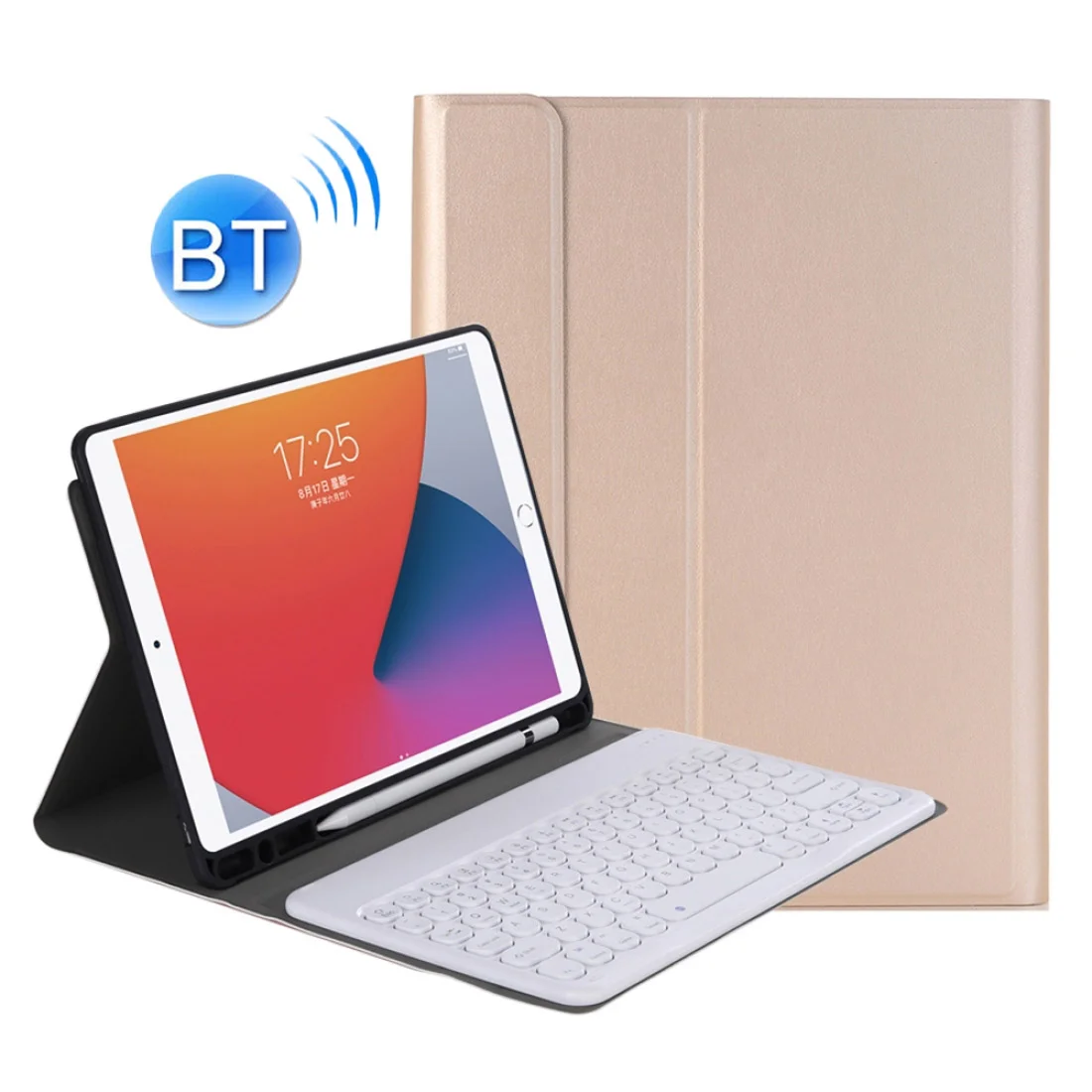 

Detachable Lambskin Texture Round Keycap Bluetooth Keyboard Leather Case for Samsung Galaxy Tab S7 T870 T875