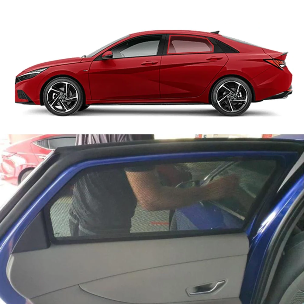 Фото Для Hyundai Elantra 2021 2022 2023 2024 Avante CN7 автомобильный солнцезащитный козырек на заднюю сторону детского окна солнцезащитный козырек на переднее лобовое стекло козырек №2