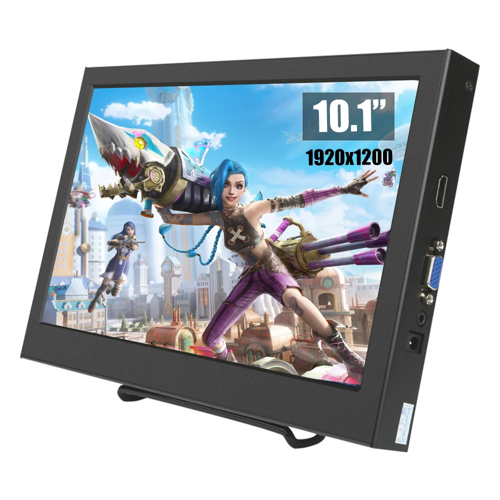

10.1 inch Portable Monitor 1920x1200 IPS Panel Display PC Gamer Monitor With VGA HDMI-compatible For PS5 PS4 Laptop XBOX Switch