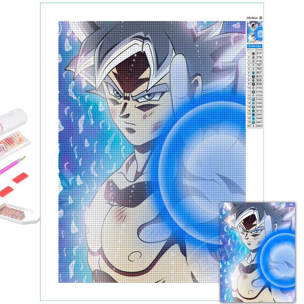 

Ultra Instinct Son Goku Pictures Dragon Ball 5D Diy Diamond Paintings Embroidery Home Decor Anime Full Square Drill Cross Stitch