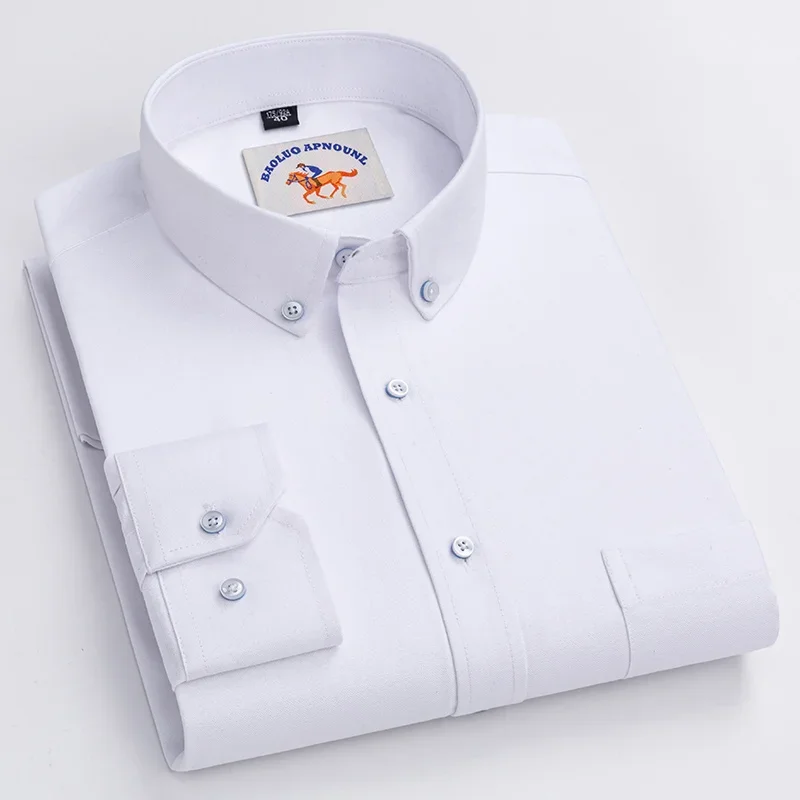 Новинка рубашка из 100% хлопка рубашки ткани Оксфорд с длинными рукавами для