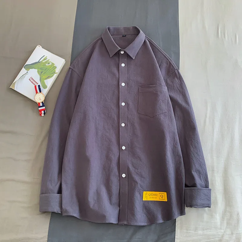 

Autumn Cotton Pure White Shirt Slim Fit Trendy Japanese Style Shirt