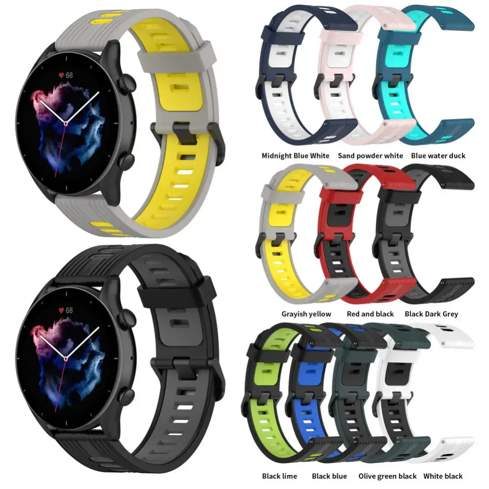 

For Amazfit Gtr4/gts4/gtr3 22mm Curved Strap Sport Watchband Adjustable Replacement Strap Watchband Watch Accessories Soft Band