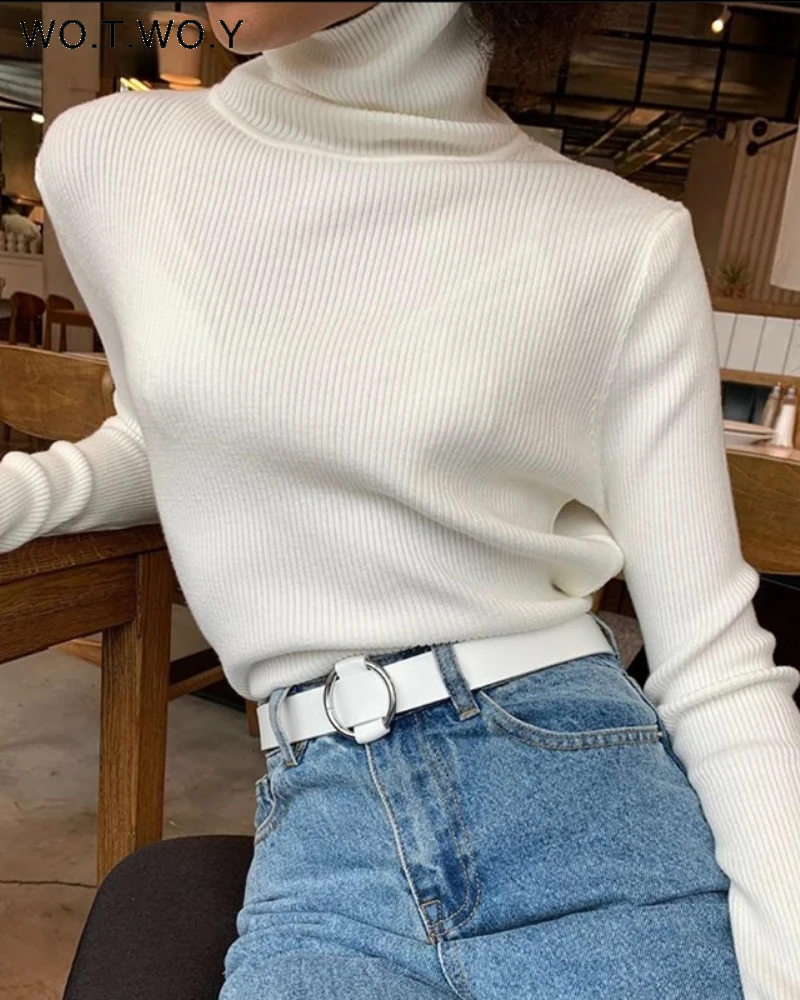 

Свитер женский вязаный с высоким воротом, на осень/зиму