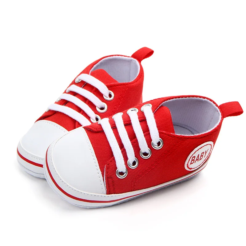 

Newborn Baby Boy Girl Shoes Casual Pre-Walker Solid Crib Shoes Sneakers Soft Sole First Walkers 0-18Months