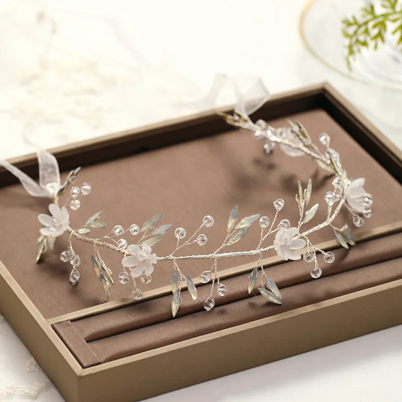 

Silver transparent bridal headband wedding bridesmaid headband