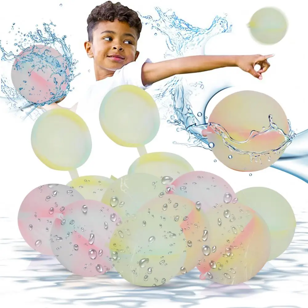 

3/6/12Pcs Water-filled Balls Attractive Reused Self-Sealing Beach Toy Water Balloons Water Balloons