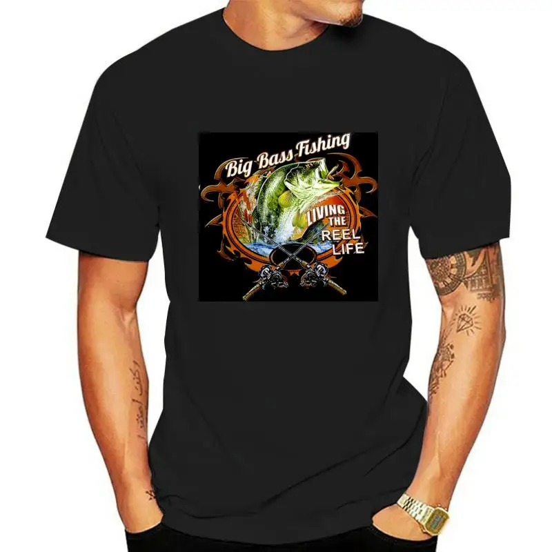 

Футболка для рыбалки с большим окунем, Мужская футболка для живой рыбалки с катушкой