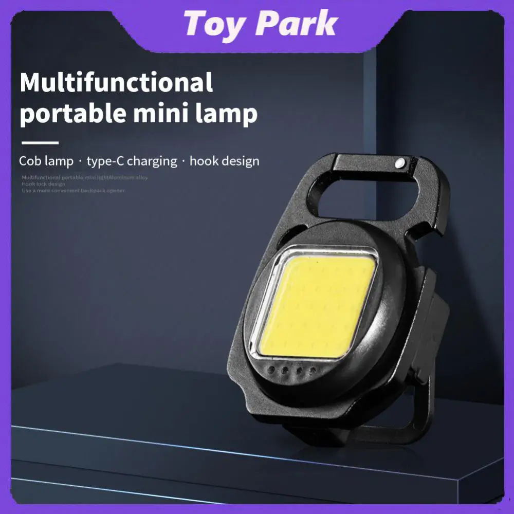 

500ma Work Light Magnetic Attraction Hiking Torch Waterproof Back Bracket Key Chain Lamp Amping Lantern Cob Outdoor Flashlight