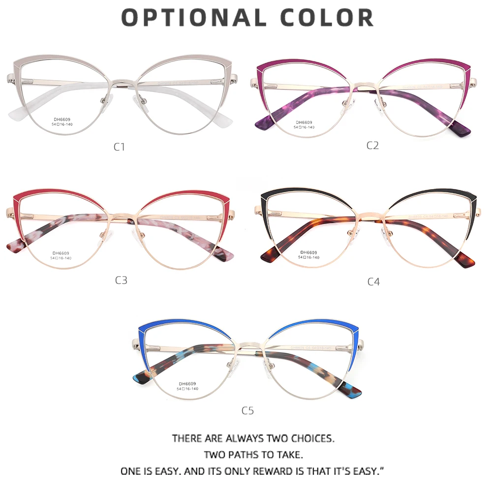 Cat Eye Glasses Frame Women's Eyeglasses Frames Retro Luxury Glasses Eyewear Optical Prescription Anti Blue Light Myopia Glasses