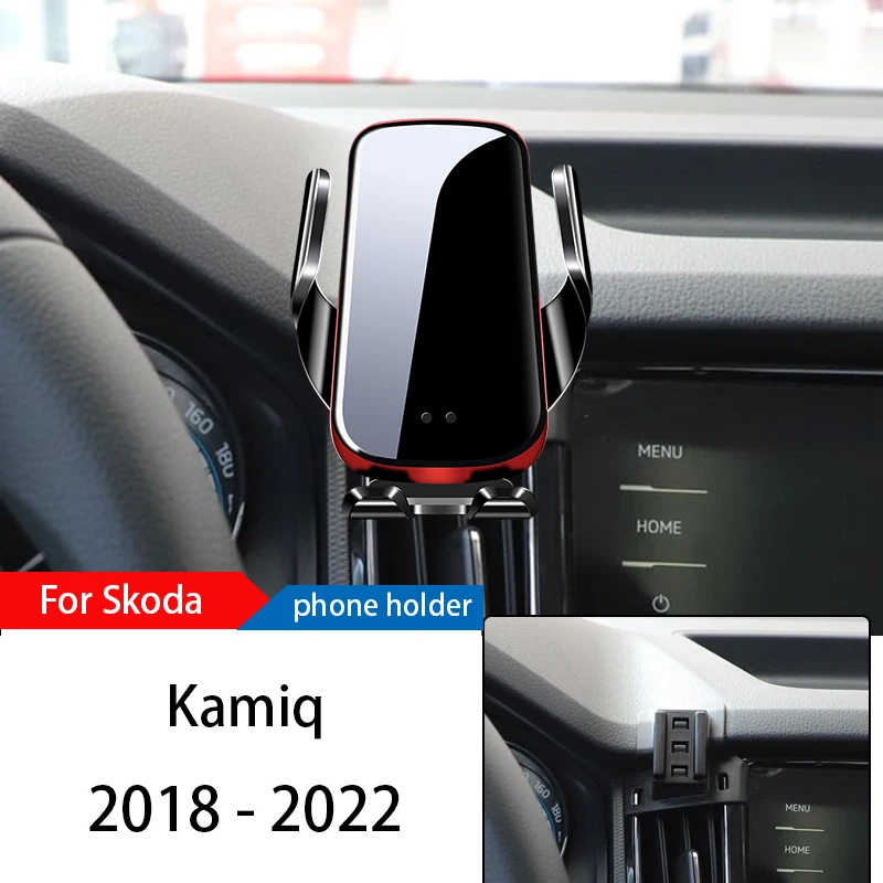 

Wireless Charger Car Phone Holder Mount Stand For Skoda Kamiq 2018-2022 Adjustable GPS Navigation Mobile Bracket Accessories