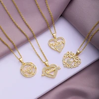 wangaiyao elegant mothers day mom letter name pendant necklace female temperament versatile vacuum stainless steel chain female