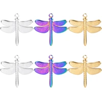 6pcslot dragonfly earrings making materials stainless steel charms jewelry pendants accessories craft womens necklace supplies