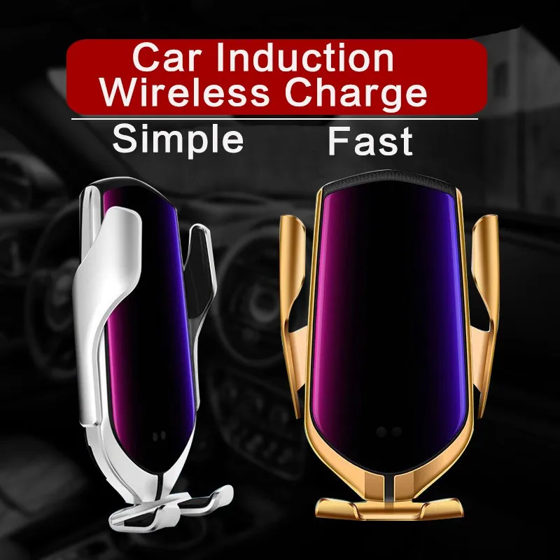 

2023 Automatic Clamping Infrared Auto Induction QI Car Wireless Charger Stand for iph11 12 13 Pro Max HWS20 21 Plus phone 13