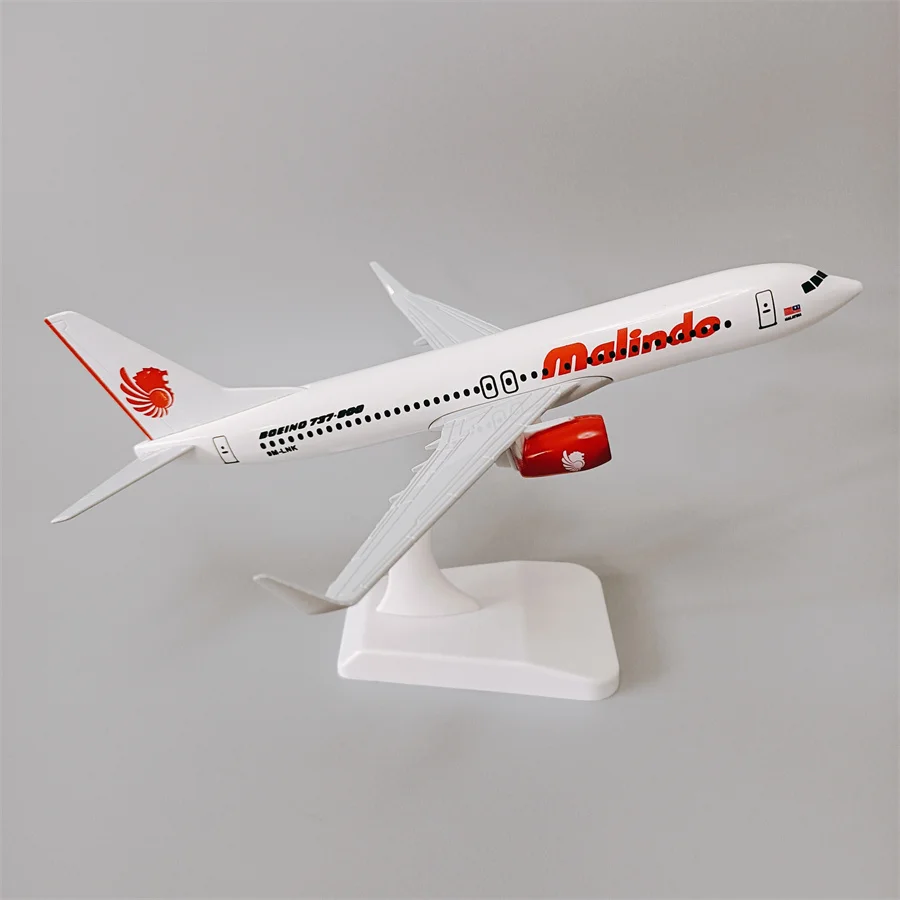 

20cm Alloy Metal Air Malaysia Malindo Airways Boeing 737 B737 Airlines Diecast Airplane Model Plane Model w base Aircraft Gifts