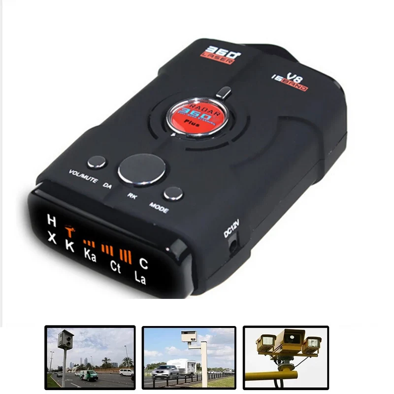 Anit Laser Car Radar Detector V8 Mini Radar Detector 16 Full