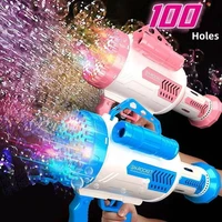 100 holes wasserpistole automatic soap bubbles bazooka bubble gun toys water rocket bubble maker gun electric for children gift