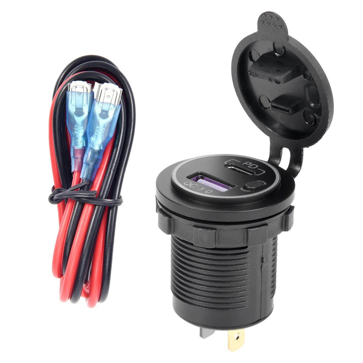 Автомобильное зарядное устройство PD с портом USB Type-C и быстрой зарядкой QC 3 0 12 В